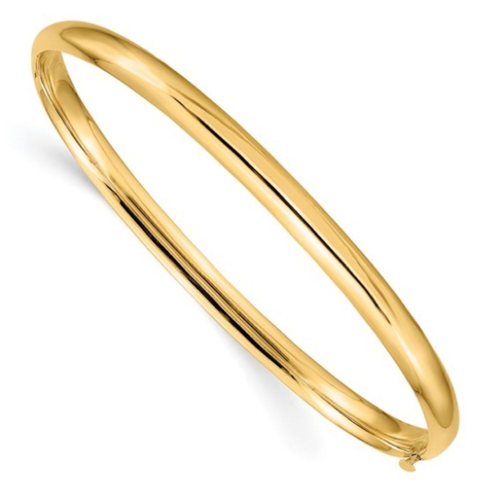 New 14k 3/16 High Polished Hinged Bangle Bracelet